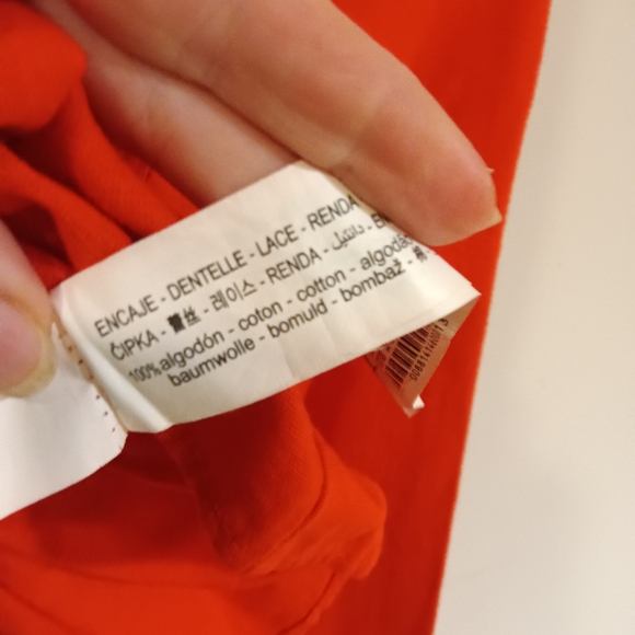 Zara NWT Flaw Dark Orange Cropped Top Eyelet Ruffle Cottagecore Fairycore Sz XS - Picture 5 of 7